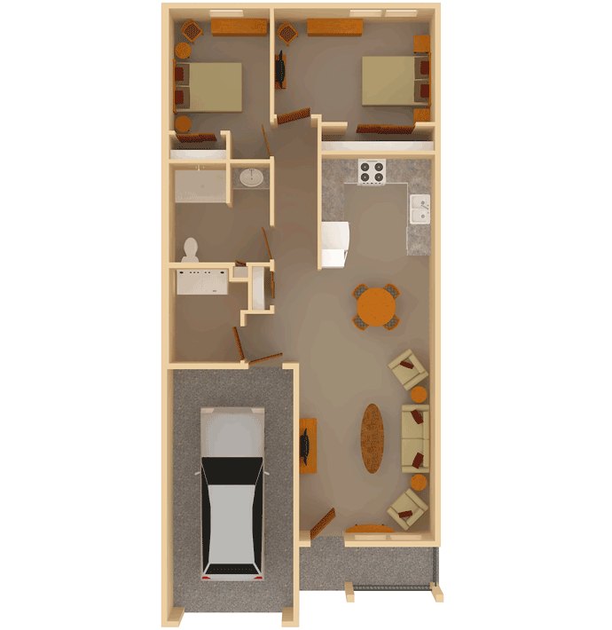 2-Bedroom Single Level Floor Plan 2-Bedroom Single Level Floor Plan